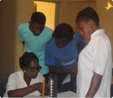 Image of the enactus futa team in a discussion
